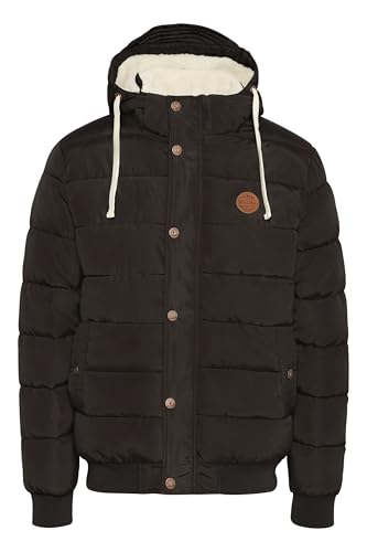 Blend BHFrederico Herren Winterjacke Steppjacke warme Jacke gefüttert mit Kapuze Kordelzug Eingrifftaschen Regular fit, Größe:L, Farbe:Black (70155)