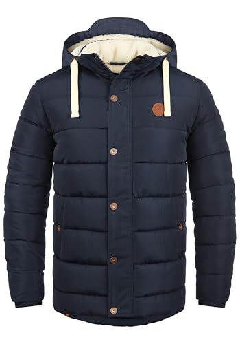 Blend BHFrederic Herren Winterjacke Steppjacke Jacke gefüttert mit abnehmbarer Kapuze Kordelzug Knöpfen Eingrifftaschen Regular fit, Größe:L, Farbe:Navy (70230)