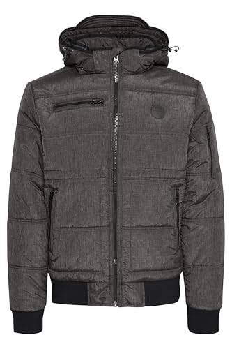 Blend BHBoris Herren Winterjacke Steppjacke Jacke gefüttert mit Abnehmbarer Kapuze Reißverschlusstaschen Regular fit, Größe:XL, Farbe:Black (70155)