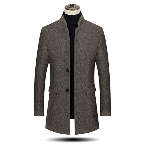 Herren-Wintermantel, schmale Passform, gepolstert, Wolle, lang, dick, elegant